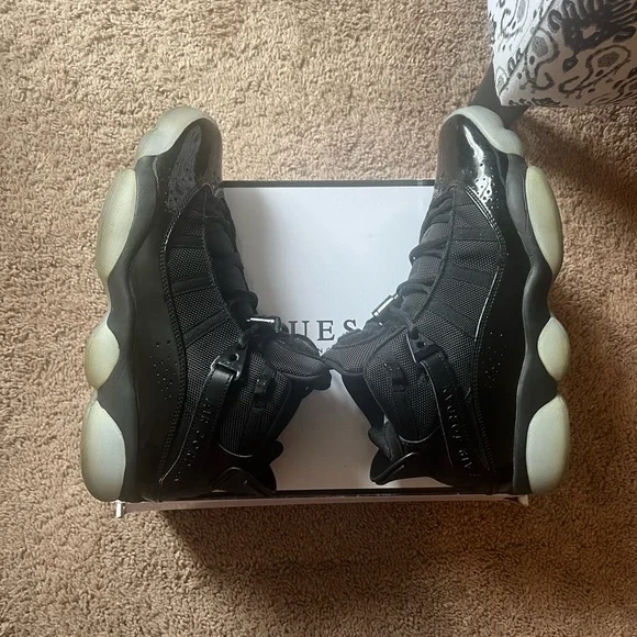 Air Jordan 6 Rings Black Sneakers - Picture 2 of 8